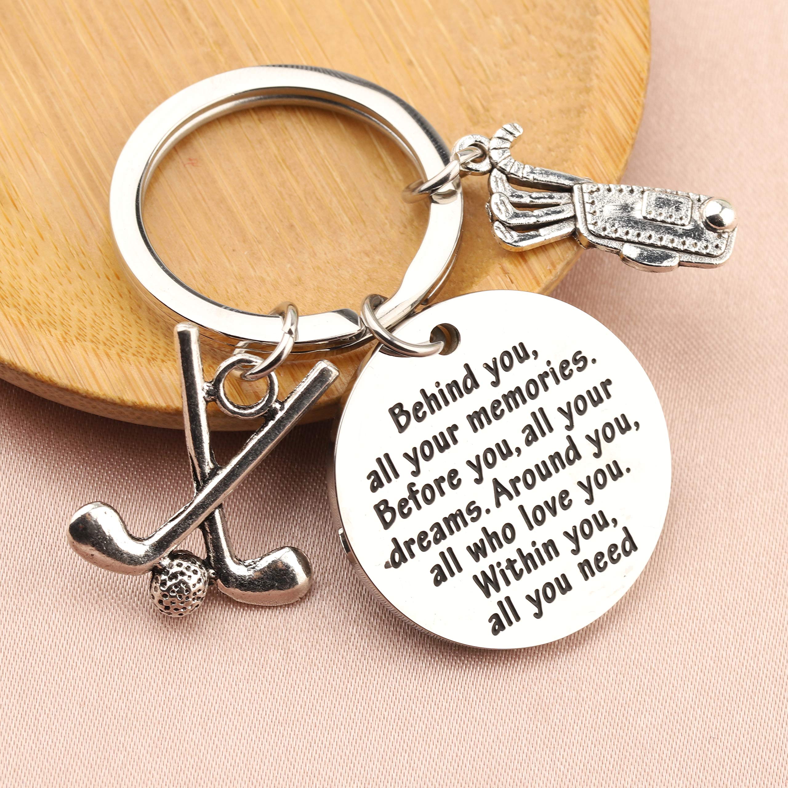 FEELMEM Golf Keychain - Personalized Golf Gift for Men & Women - Future Golfer Present - Golf Club Player Accessories - Ideal for Birthday, Father's Day & Retirement Gifts - Perfect for Golf Tournaments, Club Events & Tee Time Memories