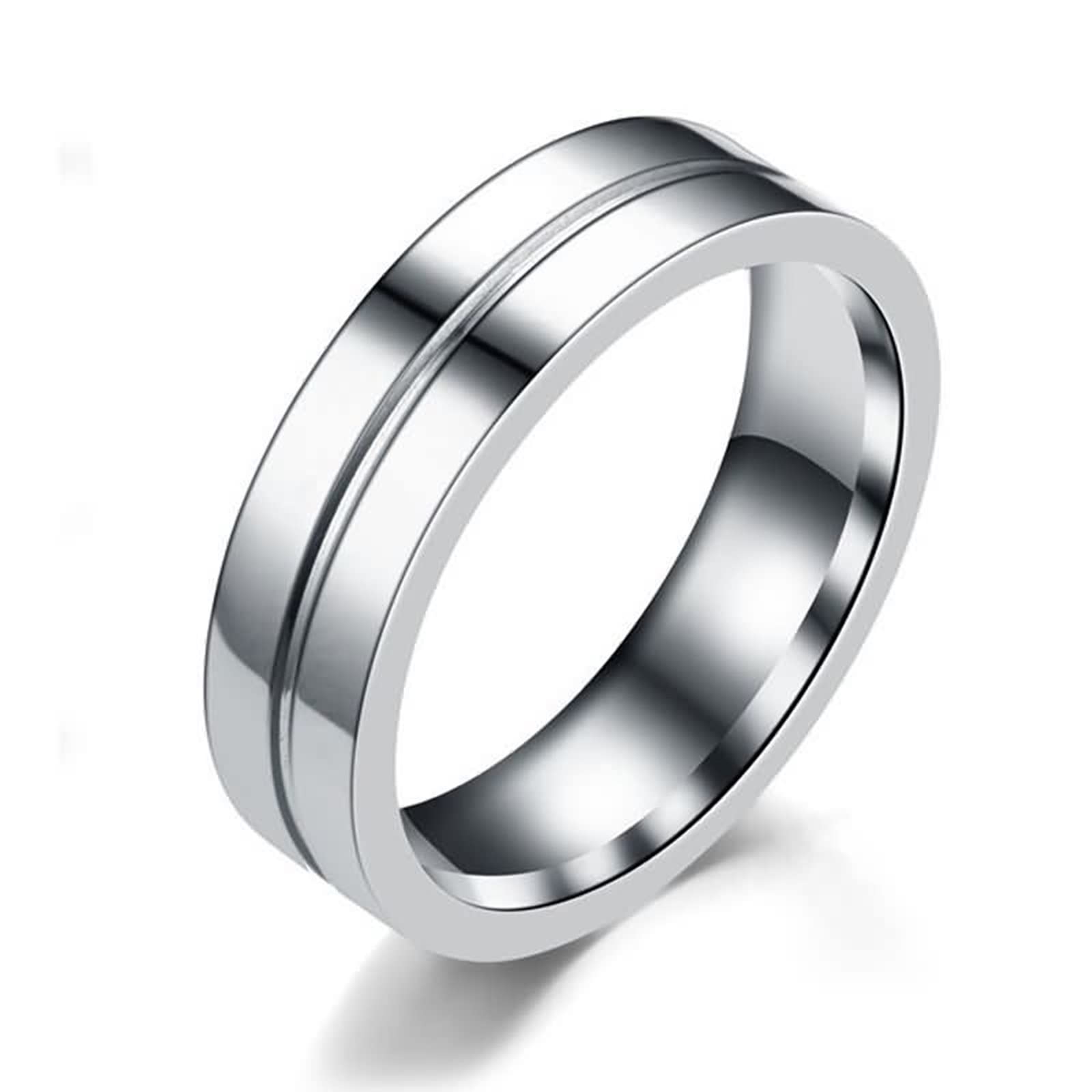 Engraved Matching Couple Rings - Sterling Silver & Stainless Steel Wedding Bands with 'Forever Love' Inscription - Romantic Anniversary Gift for Him & Her