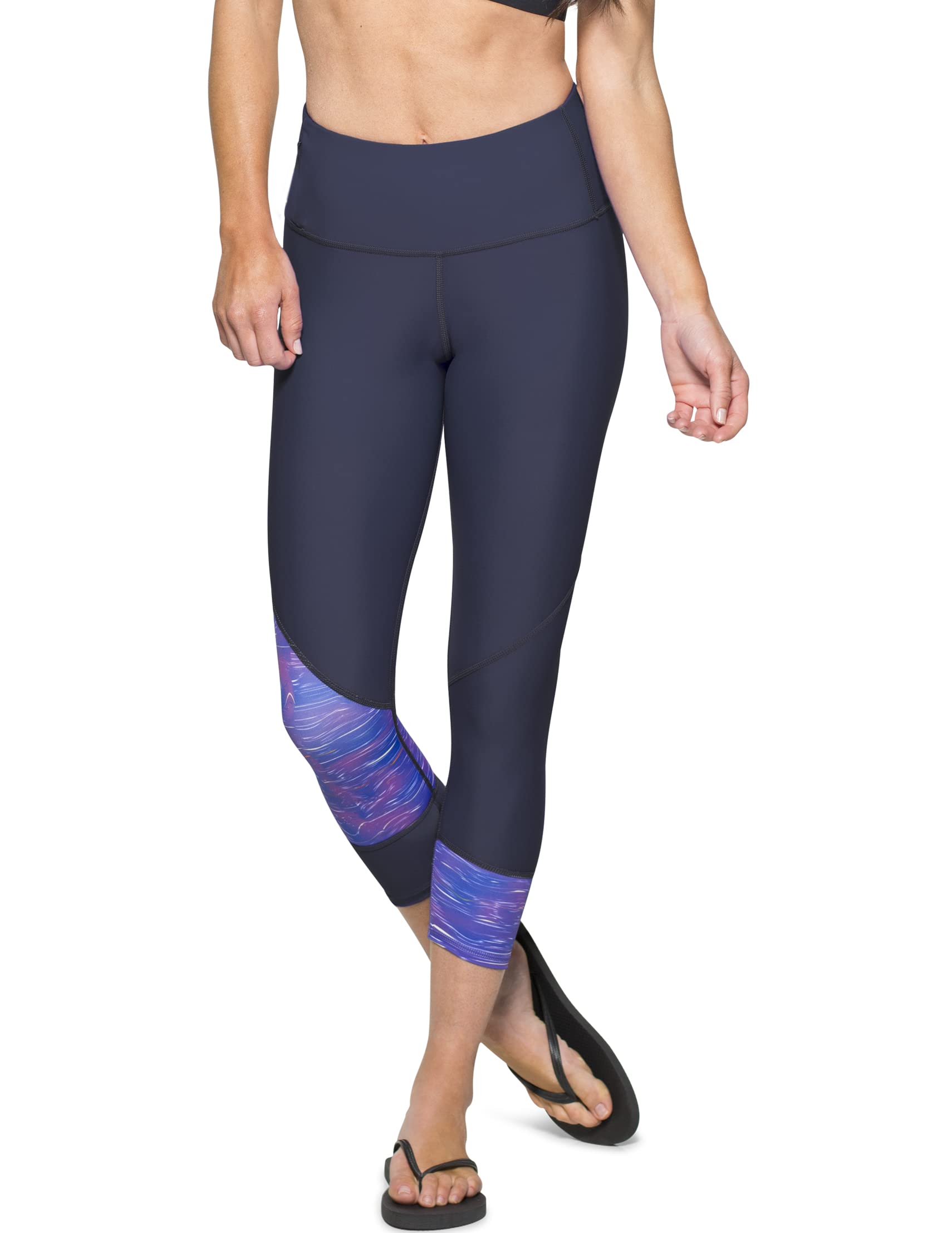 Tuga Women's UPF 50+ Swim Capris - Quick Dry Sun Protection Swimwear with High Waist - Made in USA - Perfect for Beach, Pool & Water Sports