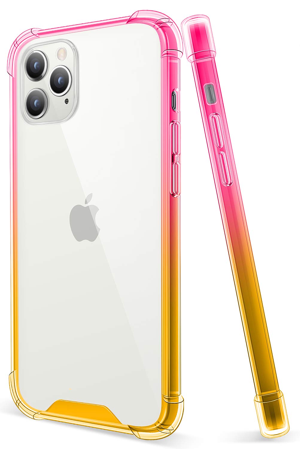 SALAWAT iPhone 12 Pro Case 6.1 Inch - Clear Gradient Slim Protective Cover with Reinforced TPU Bumper & Hard PC Back | Shockproof | Pink Gold | Perfect for Everyday Use, Work & Travel