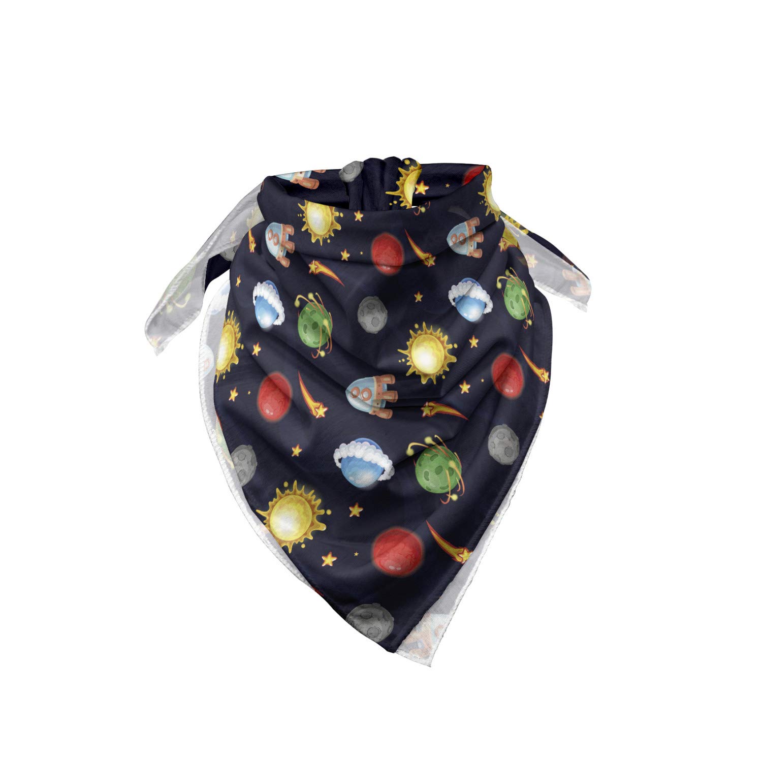 Ambesonne Space Bandana - Galaxy Sun & Planets Print, Unisex Head & Neck Scarf for Outdoor, Hiking, Music Festivals & Cosplay