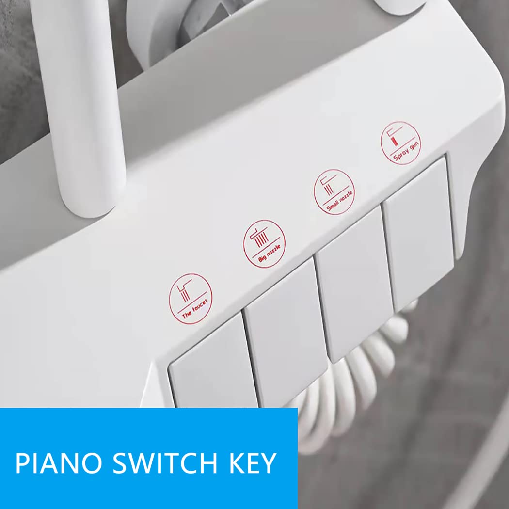 Premium Wall Mounted Shower System - White Rain Shower Combo with Piano Key Trim, 10