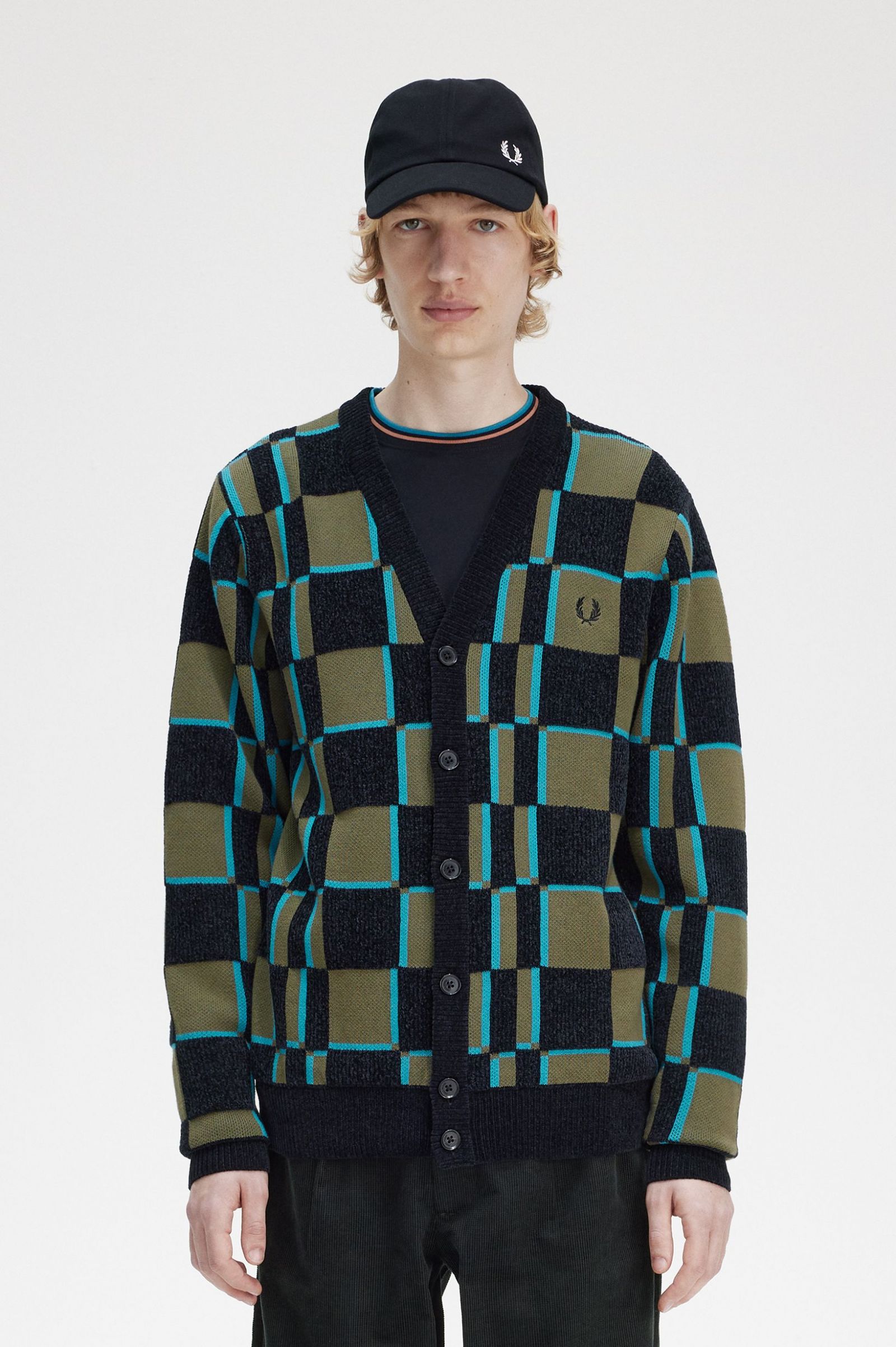 Trendy Glitch Checkerboard Cardigan for Women - Stylish Oversized Knit Sweater for Casual Outfits & Layering | Perfect for Fall, Winter & Coffee Dates