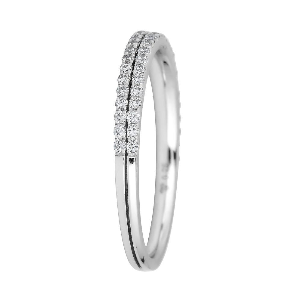 14KT Gold 0.25 CTW Diamond Double Row Band Ring for Women - Elegant Wedding, Anniversary or Everyday Jewelry Gift