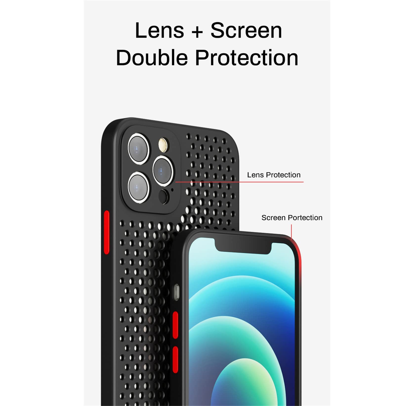 Premium Heat Dissipation & Breathable Cooling Phone Case for iPhone 13 Pro - Soft Silicone Cover with Enhanced Airflow Design | Perfect for Gaming, Outdoor Activities & Daily Protection (Color: C)