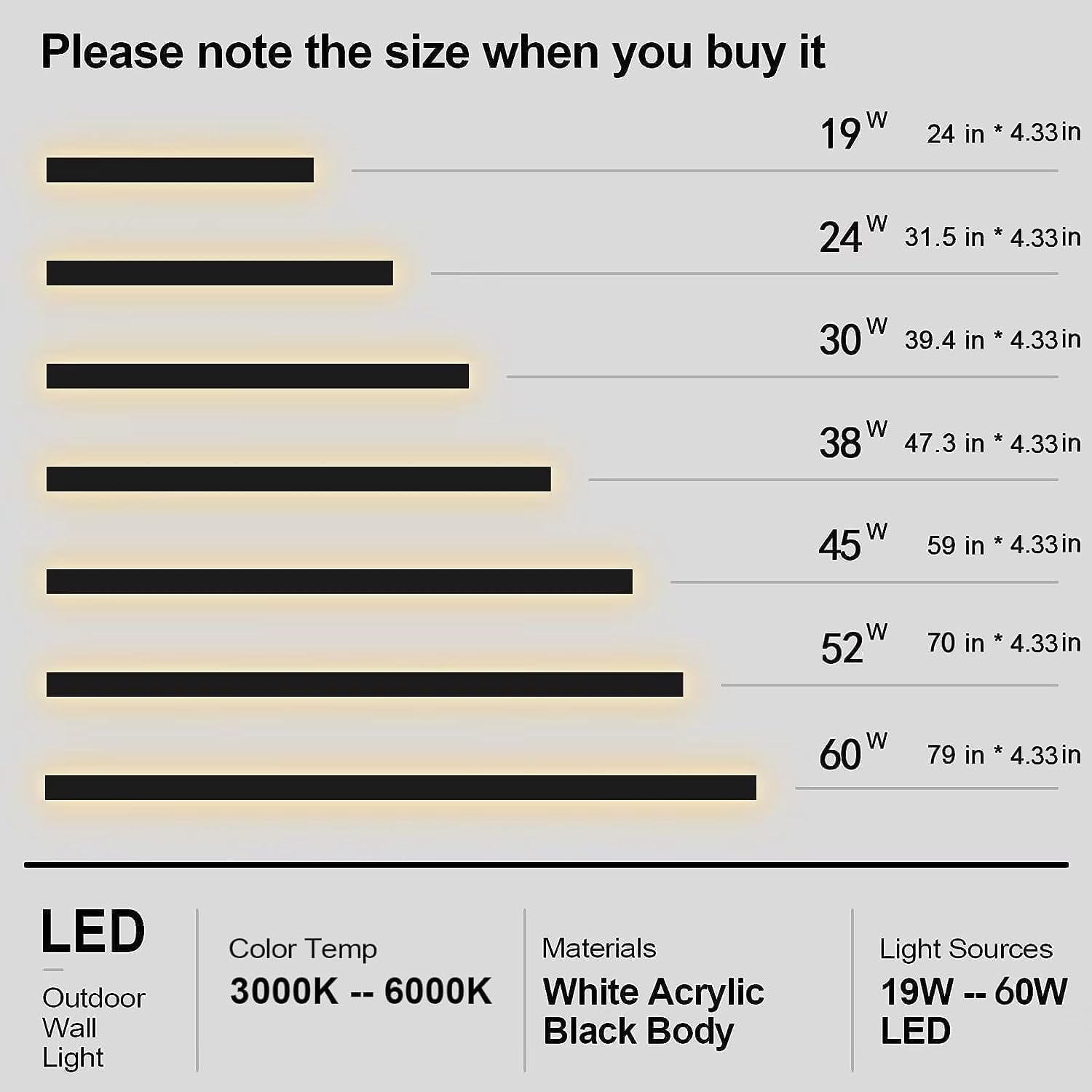 Upgraded 24-Inch 2-Pack Modern Wall Sconce Lights - 4.33