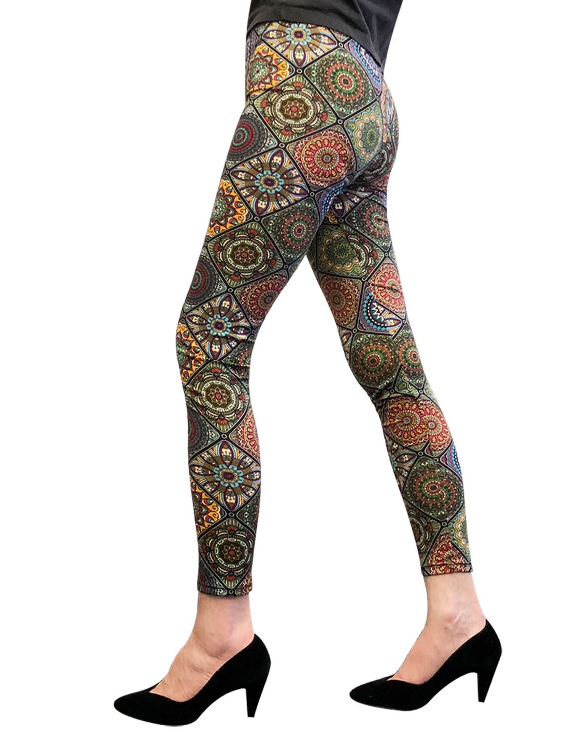 Wrapables® Women's Ultra-Soft Stretchy Printed Yoga Leggings - High Waist Workout Pants for Running, Gym & Lounge - Comfortable Activewear for Women