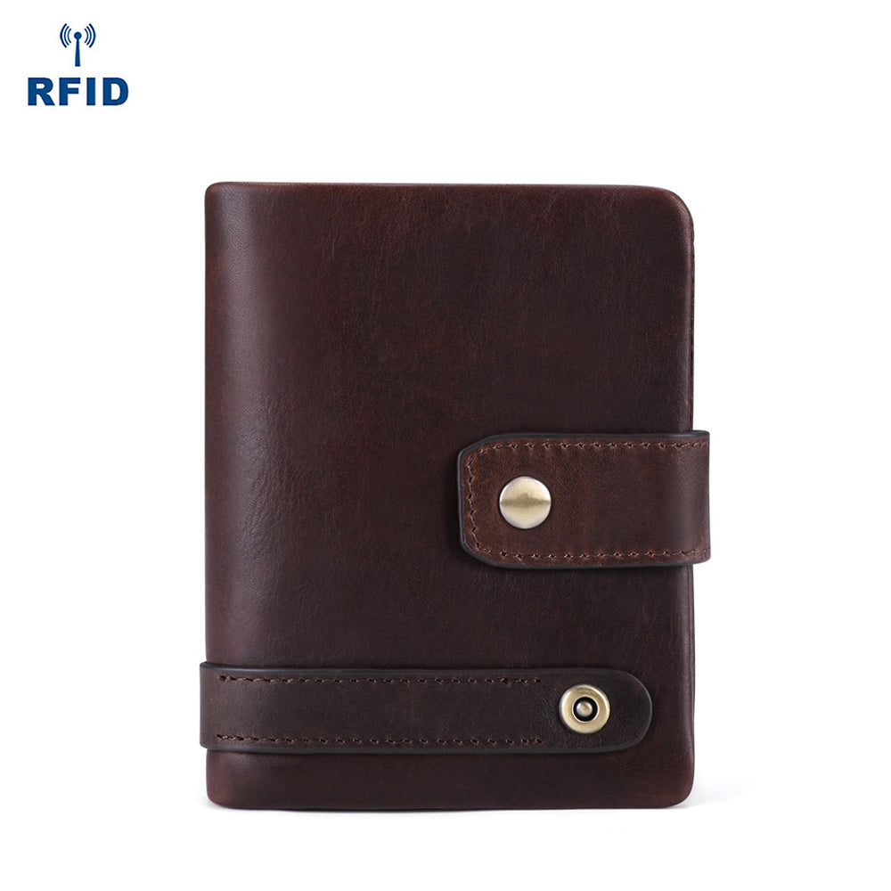 Personalized RFID Blocking Leather Bifold Wallet for Men - Slim Minimalist Design with ID Window & Card Slots - Perfect for Everyday Carry, Travel & Business Use