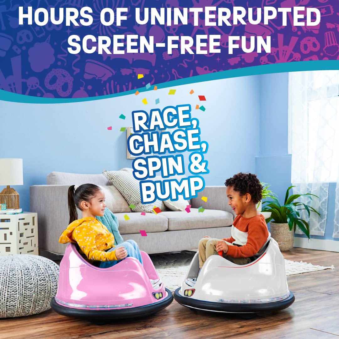 FunPark 6V Electric Bumper Car for Toddlers & Kids Ages 1.5-4 Years - 360° Spinning Ride-On Toy with LED Lights | Supports 66 lbs | Indoor & Outdoor Play | Birthday Gift for Boys & Girls | Backyard & Playground Fun | No Remote Control | Safe & Durable Kids Toy for Home, Daycare & Party Entertainment