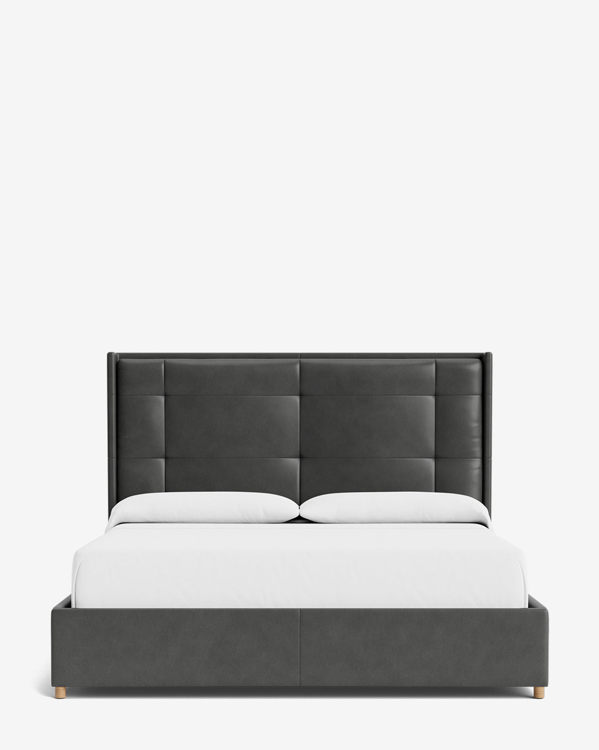 Luxury Ria Upholstered Bed Frame - Queen Size Platform Bed with Soft Fabric Headboard - Modern Bedroom Furniture for Master & Guest Rooms