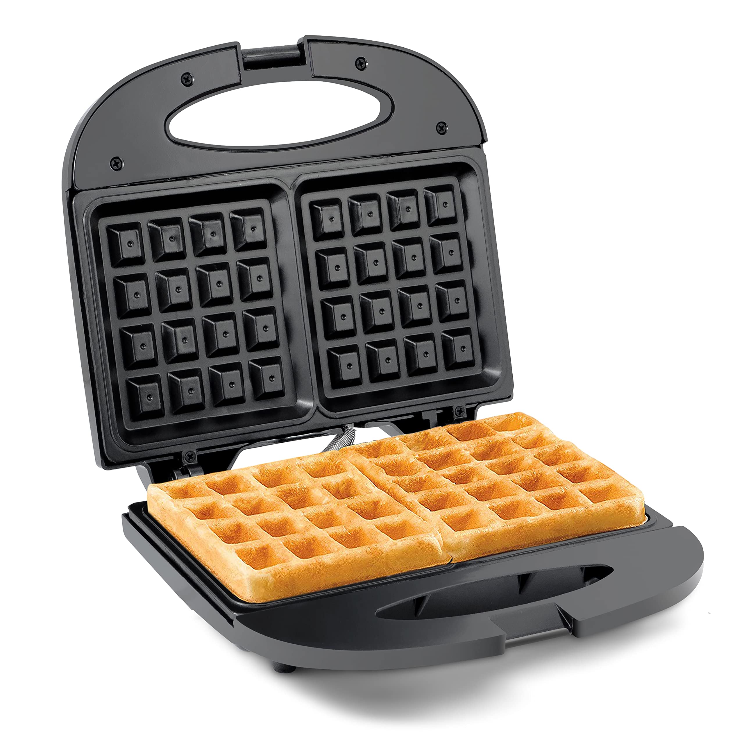 Elite Gourmet EWM-2207# 2-Slice Electric Belgian Waffle Maker with Non-Stick Coating - Perfect for Breakfast Waffles, Sandwiches, Snacks & Burgers - Ideal for Home, Office & Camping Use - Black