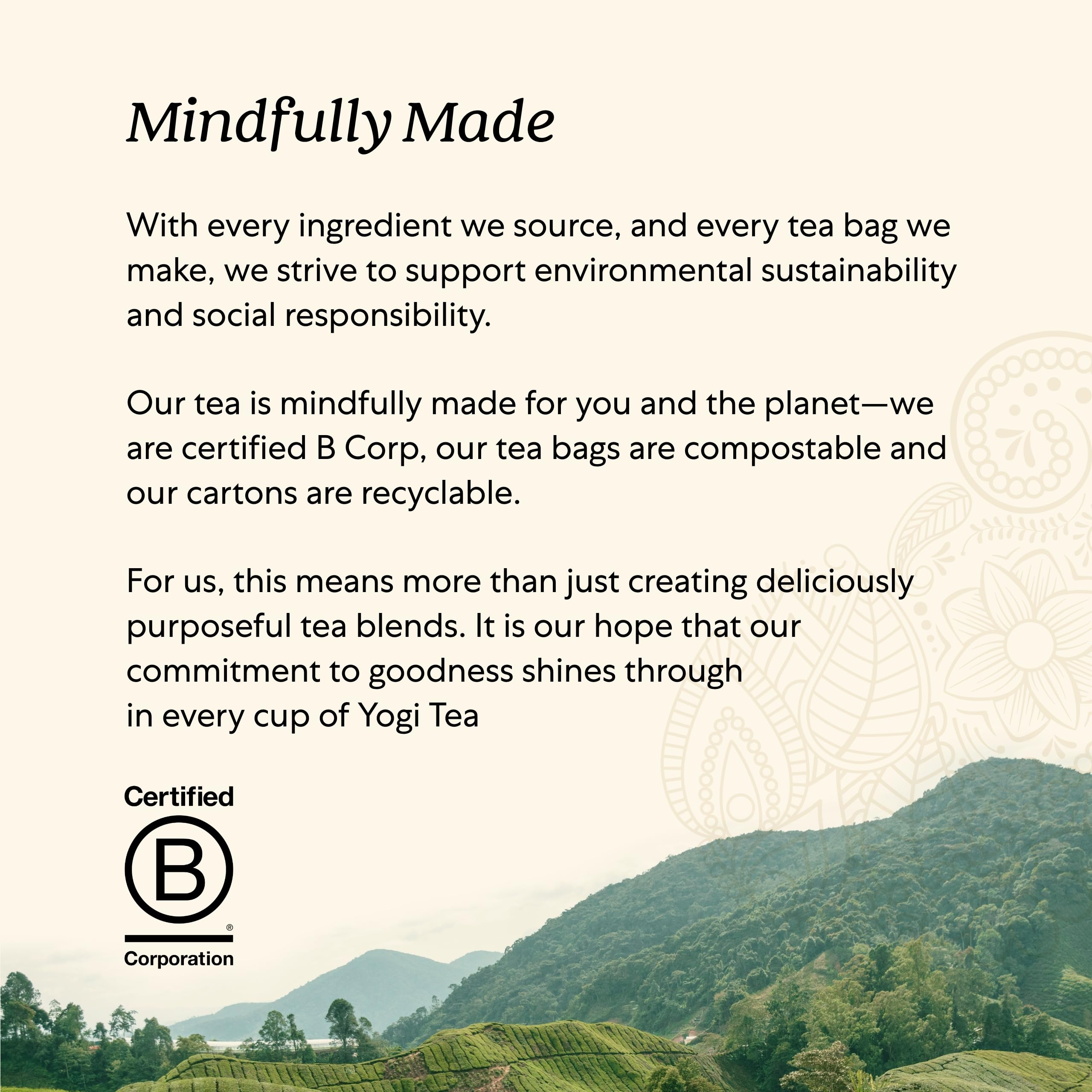 Organic Yogi Raspberry Leaf Tea for Women's Reproductive Health - Caffeine-Free Herbal Tea Bags - 16 Tea Bags per Pack (4 Packs) - Perfect for Pregnancy Support & Hormonal Balance