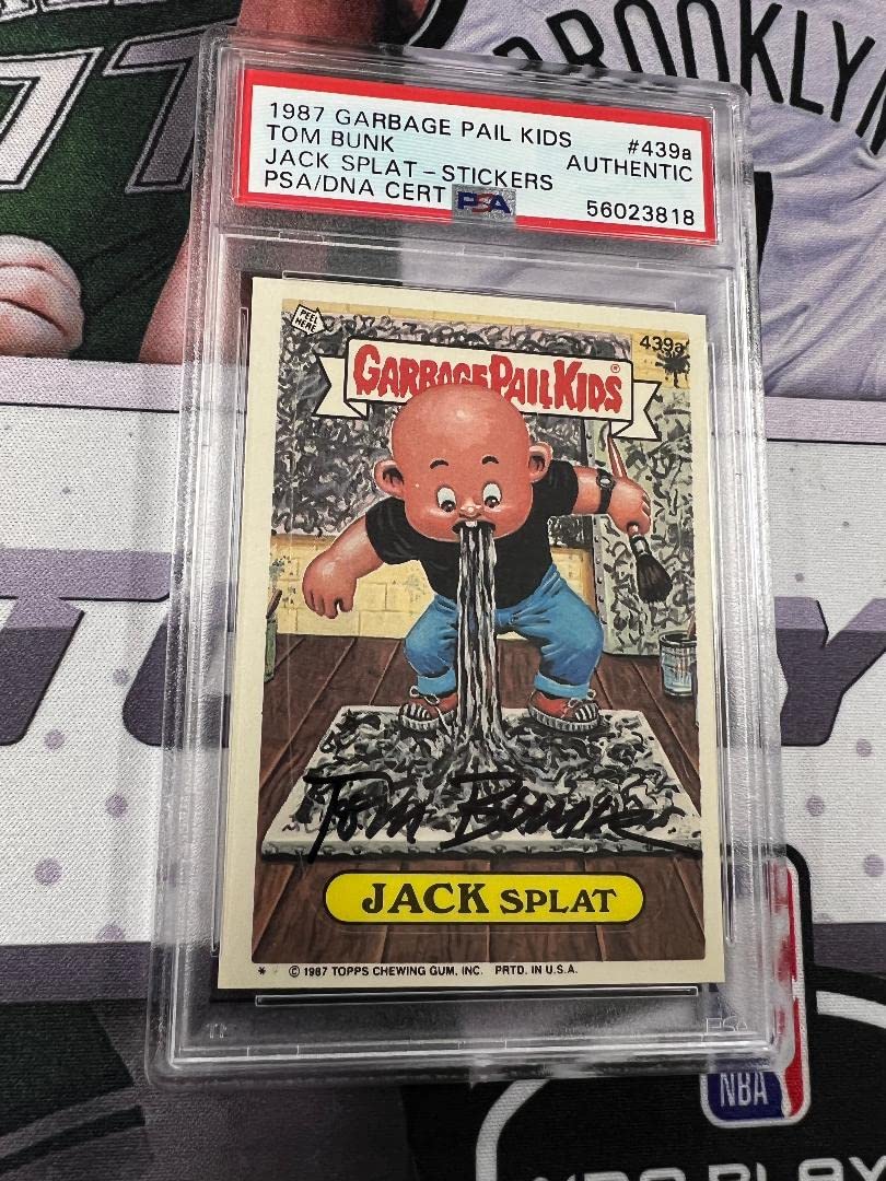 PSA Authenticated Tom Bunk Autographed 1987 Topps Jack Splat Garbage Pail Kids Sticker Card - Rare Collectible for Trading Card Enthusiasts & 80s Nostalgia Fans