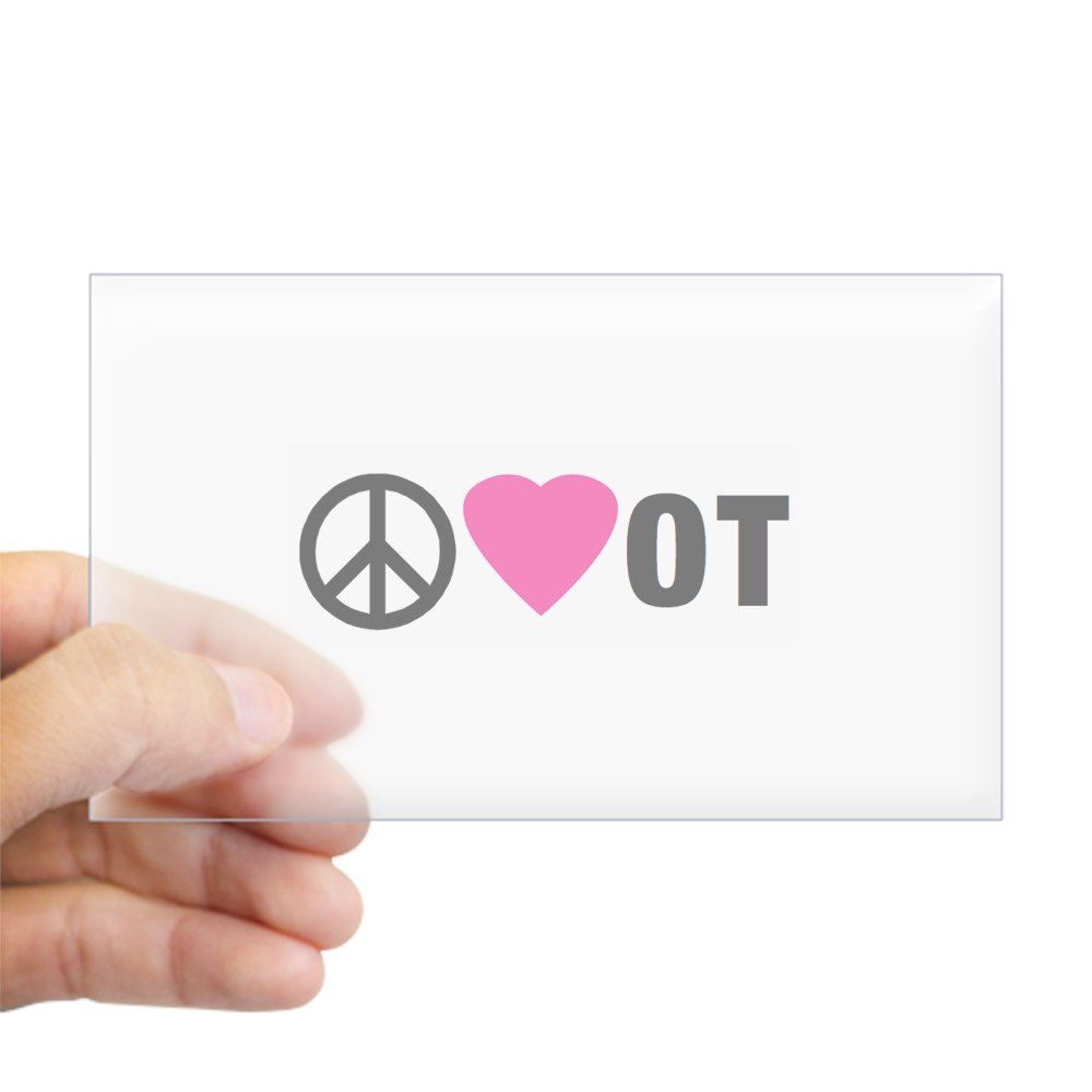 PEACE LOVE OT Sticker - Rectangle Bumper Decal for Cars, Laptops & Water Bottles - Waterproof Vinyl Sticker for Outdoor Use