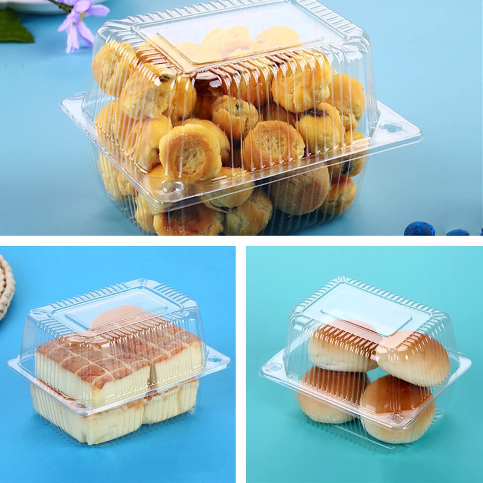 50-Piece 5.3 Inch Cake Slice Boxes - Individual Portion Cake Boxes for Muffins, Salads, Fruits & Biscuits | Perfect for Birthday Parties, Weddings & Bakeries | Ideal for Takeout, Dessert Display & Gift Packaging