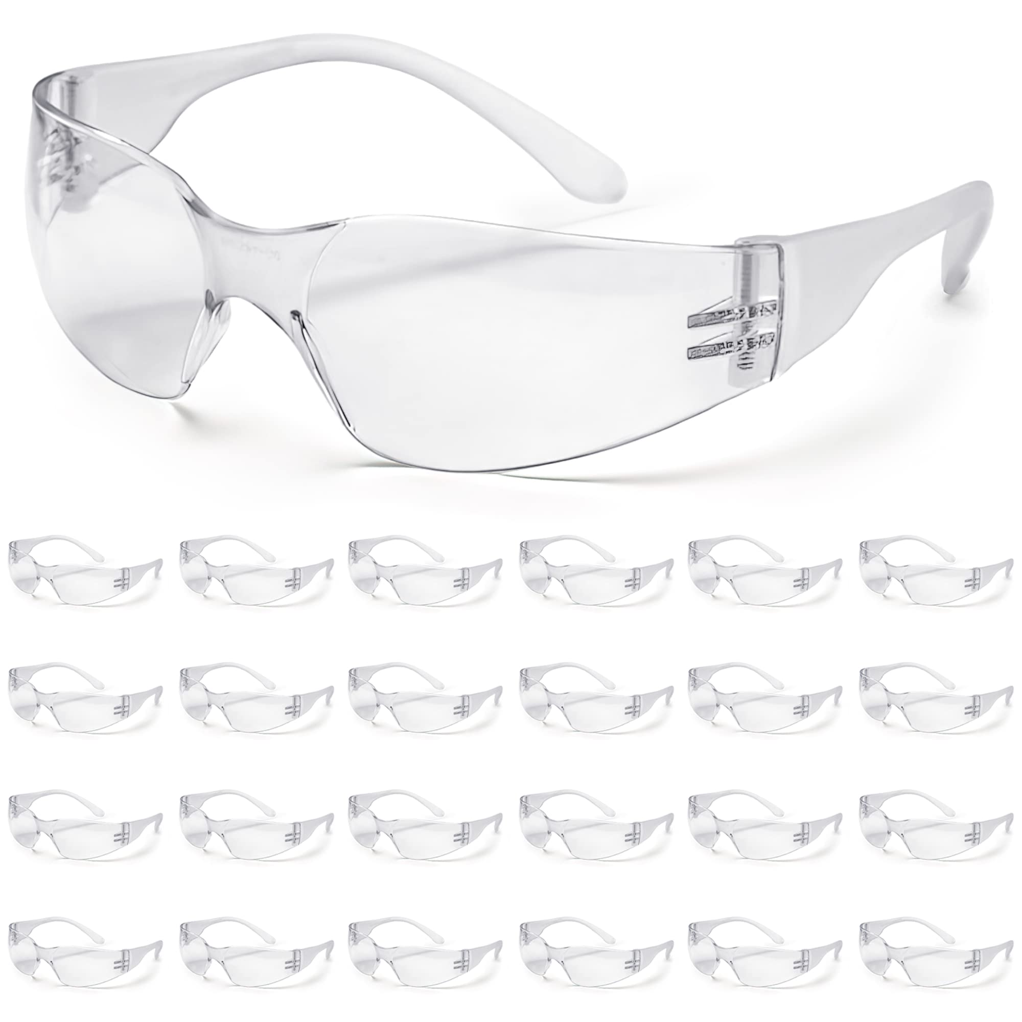 ATERET 144 Pairs Safety Glasses - ANSI Z87.1 Certified, Anti-Scratch Polycarbonate Lenses, Impact Resistant Eye Protection for Construction, Woodworking & DIY Projects
