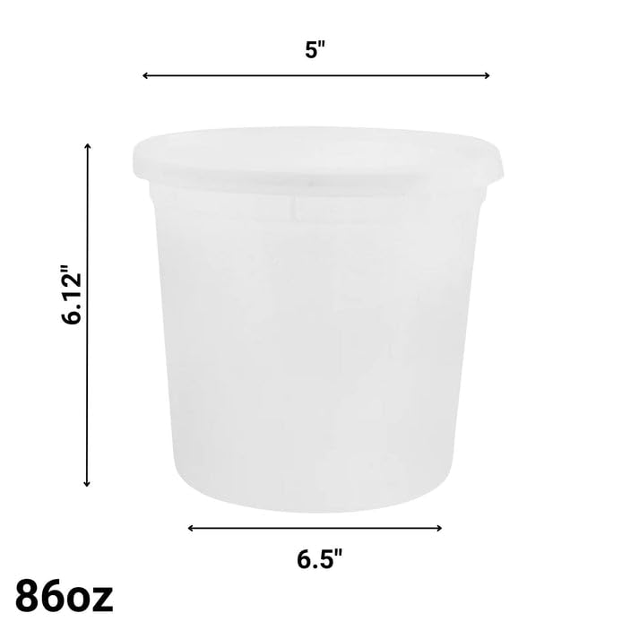 10-Pack Heavyweight 86oz Clear Disposable Round Food Storage Containers with Lids - BPA-Free, Microwave Safe & Leakproof Deli Containers for Meal Prep, Takeout & Leftovers