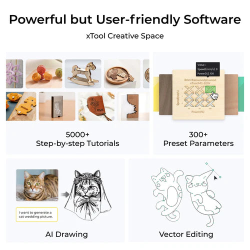 xTool S1 20W/40W Enclosed Diode Laser Cutter with Honeycomb Worktable & Air Assist - Perfect for DIY Crafts, Wood Engraving, and Metal Marking