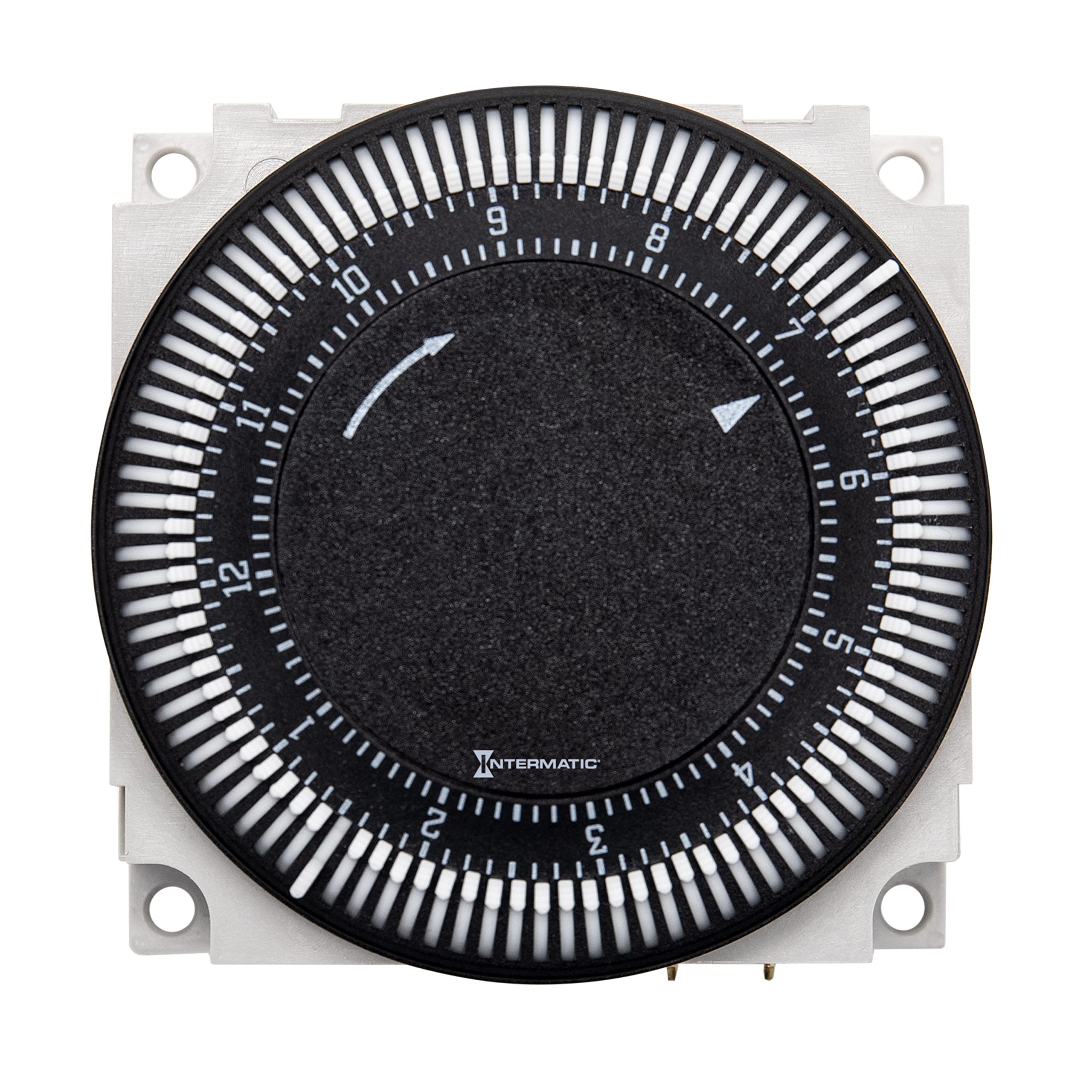 Intermatic FM1S12HU-120U 12-Hour Electromechanical Timer Control Module - 21A SPDT with Clock Face - White - Perfect for Home Automation, HVAC Systems & Appliance Scheduling