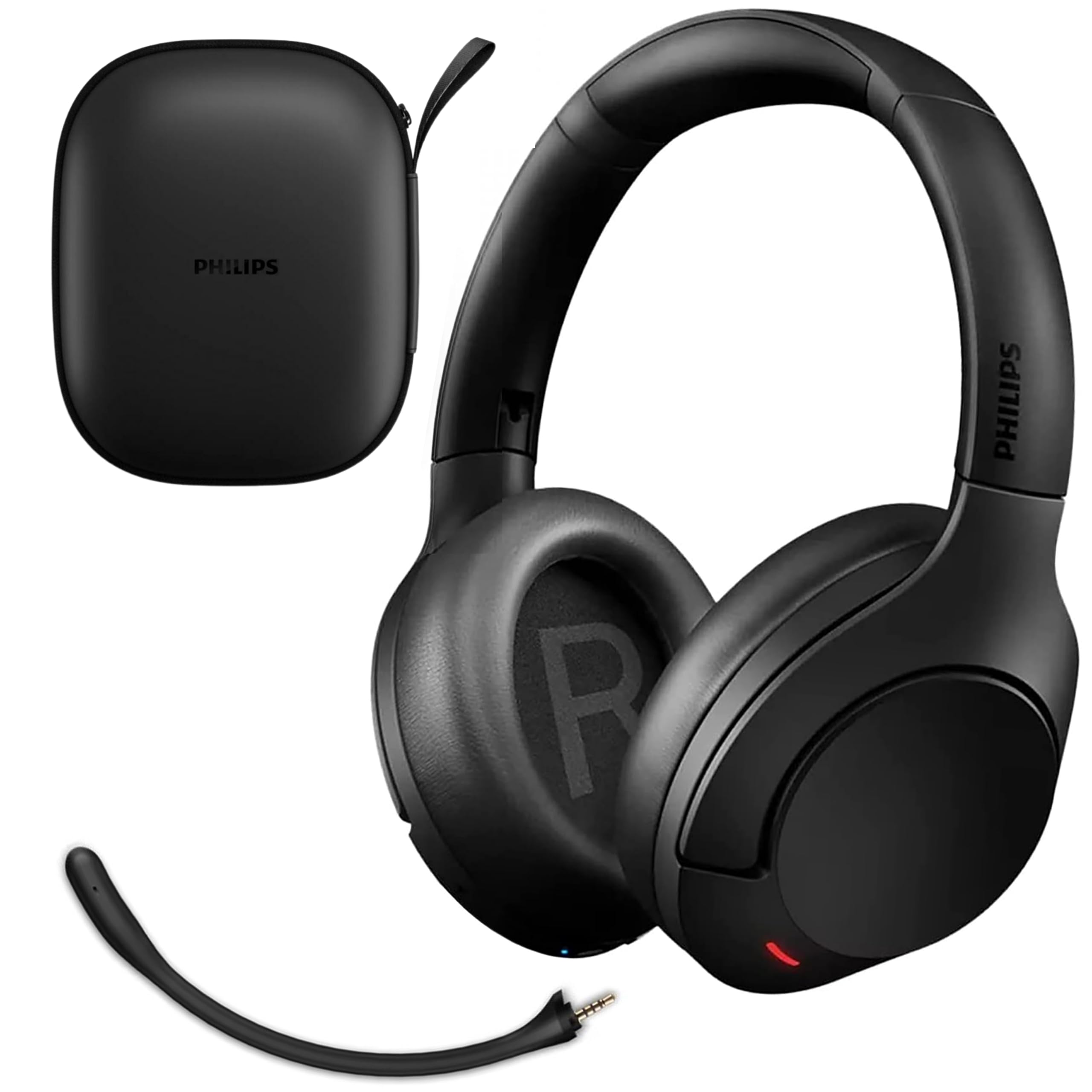 Philips Wireless Noise Cancelling Over-Ear Headphones with Bluetooth, Removable Mic & Touch Control - 55H Playtime for Travel, Work & Gaming