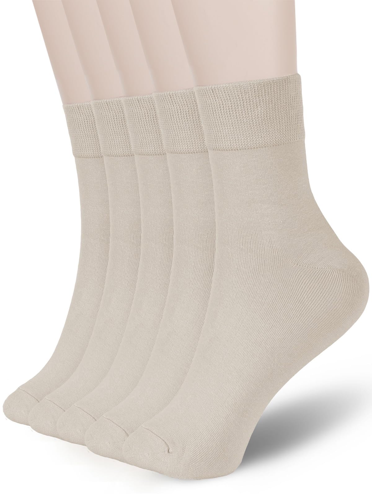 FGZ Women's Thin Cotton Socks - Soft Breathable Above Ankle Crew Socks (5-10 Pairs) for Everyday Wear, Yoga, Home & Office Comfort