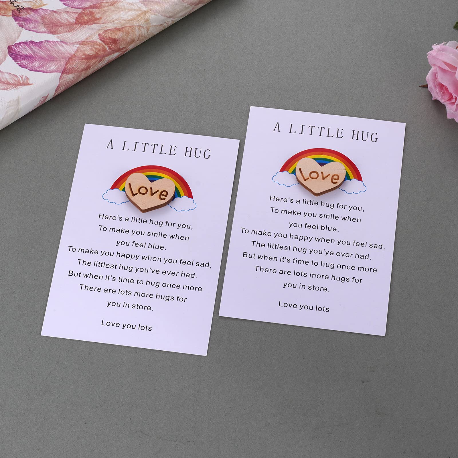 Mixjoy Tiny Pocket Hug Token with Poem Card - Thoughtful Isolation, Miss You, & Quarantine Gift for Family & Friends | Perfect for Long-Distance Relationships, Hospital Visits & Comforting Loved Ones