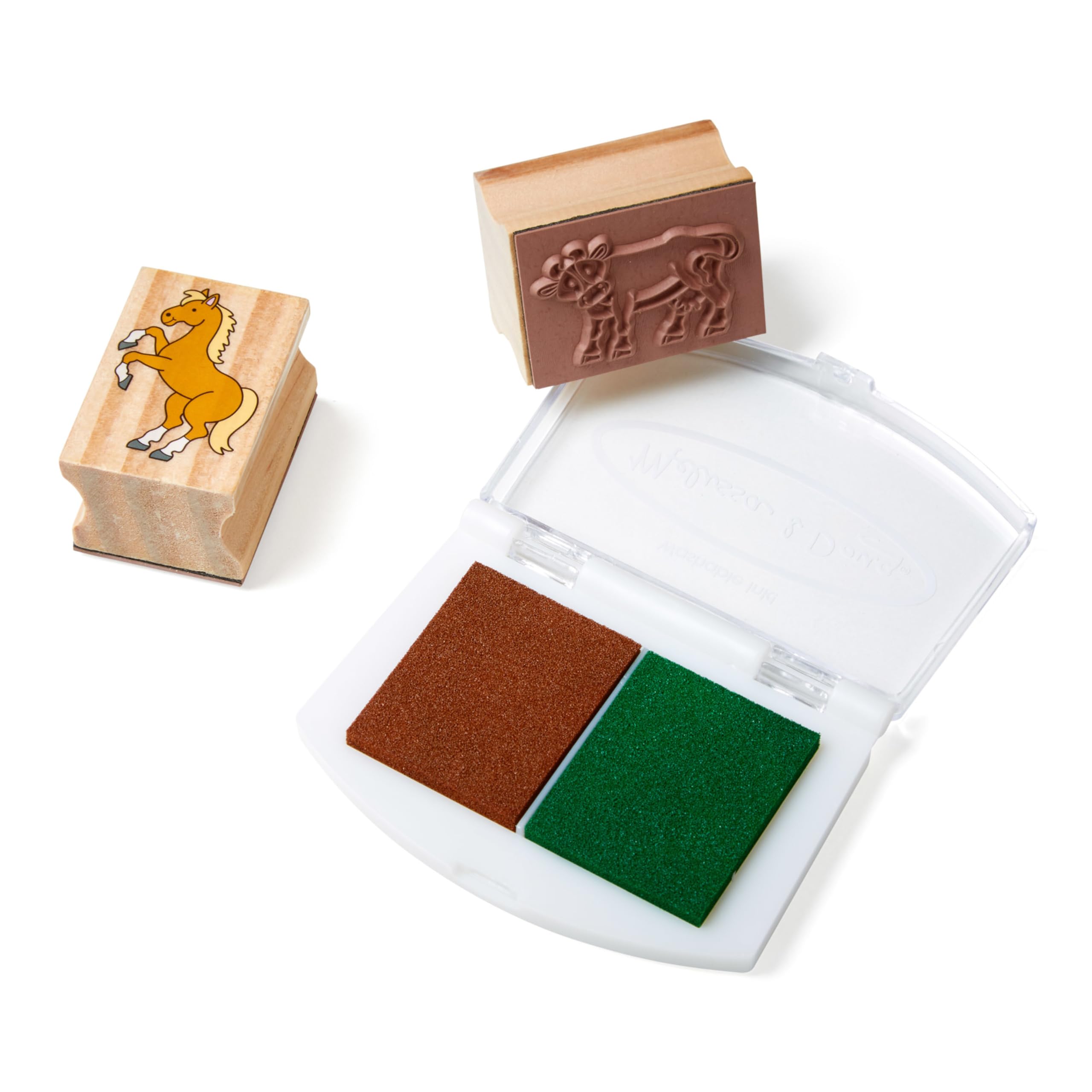Melissa & Doug Farm Animal Stamp Set - Kids Wooden Toy Stamps for Creative Play, Arts & Crafts, and DIY Scrapbooking Projects