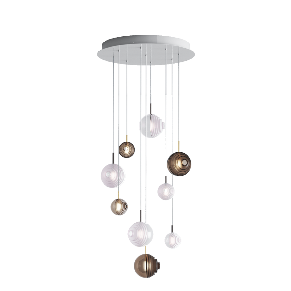9-Piece Dark & Bright Star Chandelier Set - Elegant Ceiling Light Fixture for Dining Room, Bedroom, or Living Room Decor