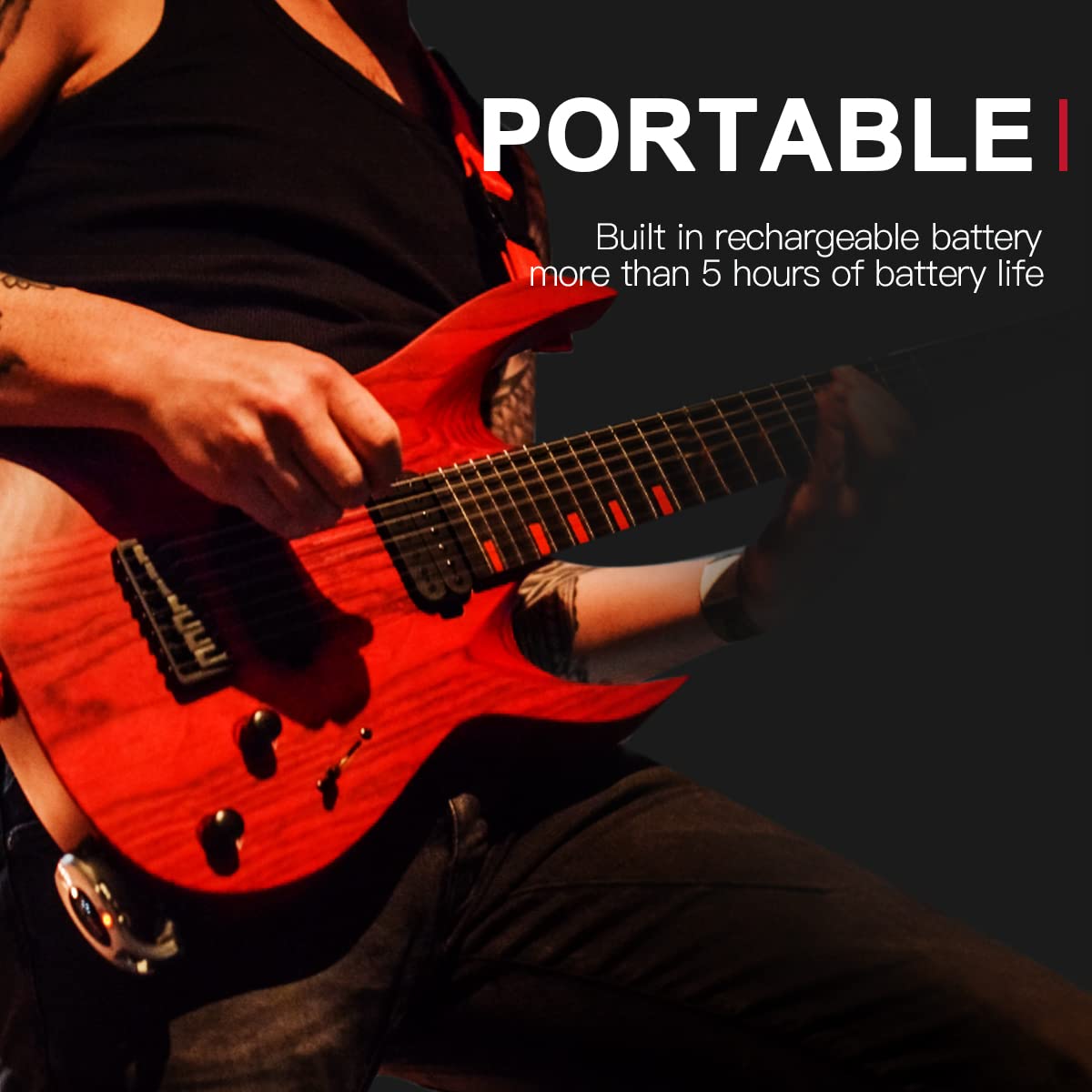Xvive U2 Wireless Guitar System - Transmitter & Receiver for Electric Guitar, Bass, Violin - Professional Digital Wireless Audio Solution for Stage & Studio (Red)