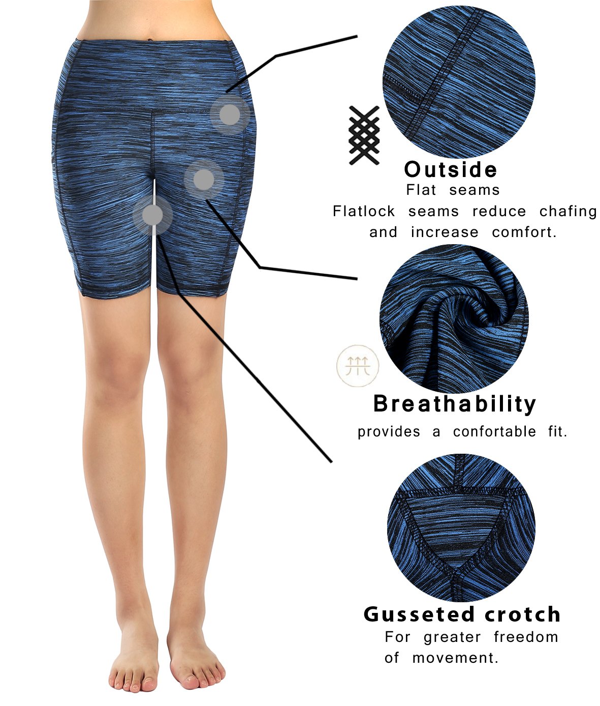 Flatik Women's Yoga Running Shorts - High Waisted Workout Shorts for Women, Breathable Athletic Shorts for Yoga, Gym, Running & Exercise - Perfect for Fitness, Lounge & Active Lifestyle