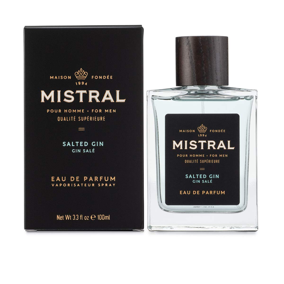 Mistral Men's Cologne - Salted Gin Fragrance, 3.4 oz Eau de Toilette Spray for Men | Fresh & Woody Scent for Daily Wear, Date Night & Special Occasions