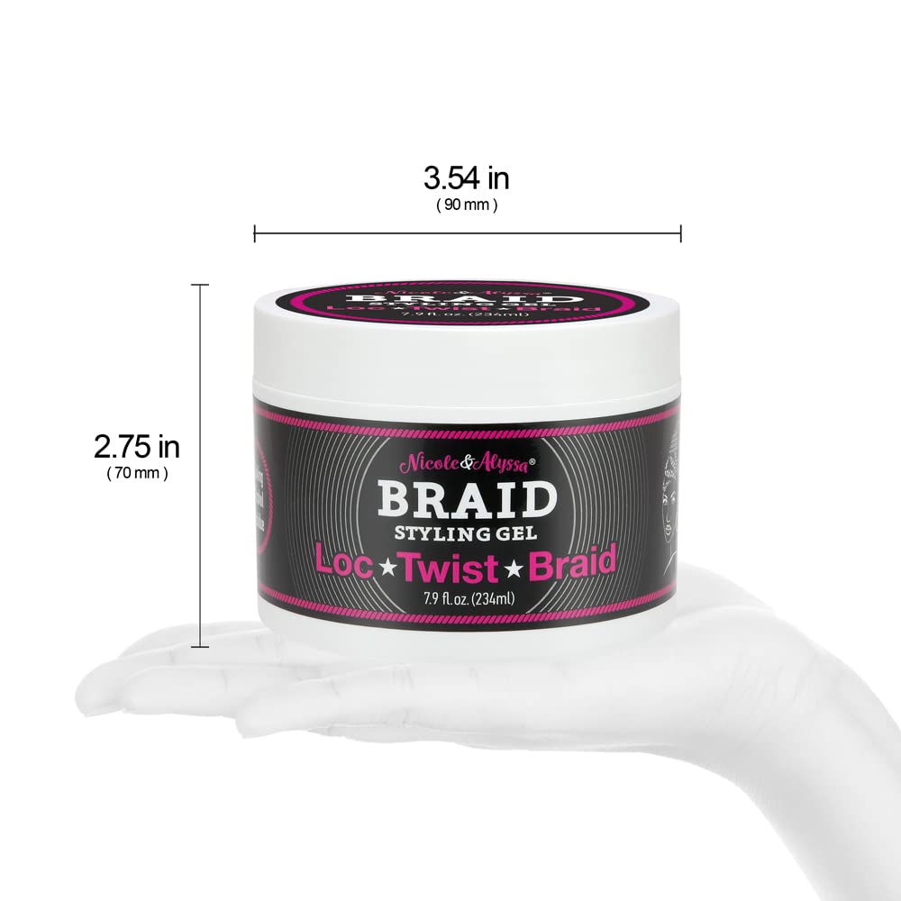 Nicole & Alyssa Braid Foam and Loc Twist Gel Combo - 7.2oz Styling Foam & 7.9oz Holding Gel for Natural Hair - Perfect for Braids, Dreadlocks, and Twist Hairstyles