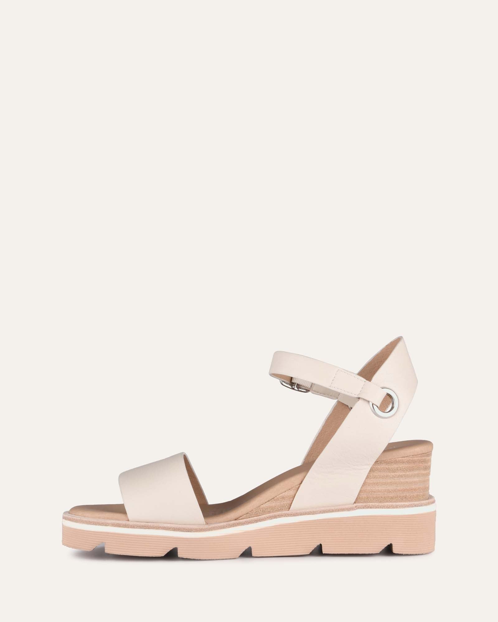 KATIE Women's Mid Heel Wedge Sandals - Genuine Bone Leather Comfortable Summer Shoes for Beach, Party & Casual Outings
