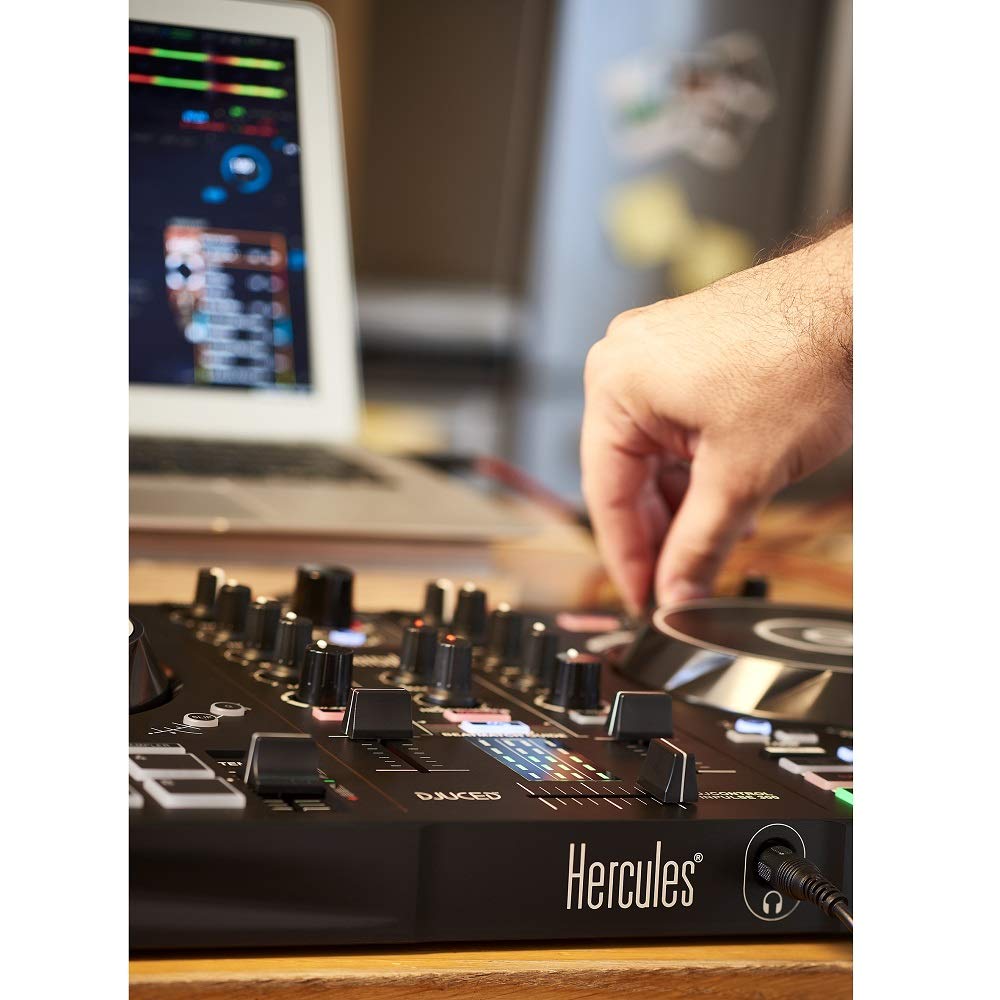Hercules DJ Controller Professional Mixer - Black (Model 4780883) for DJs, Music Producers & Live Performances