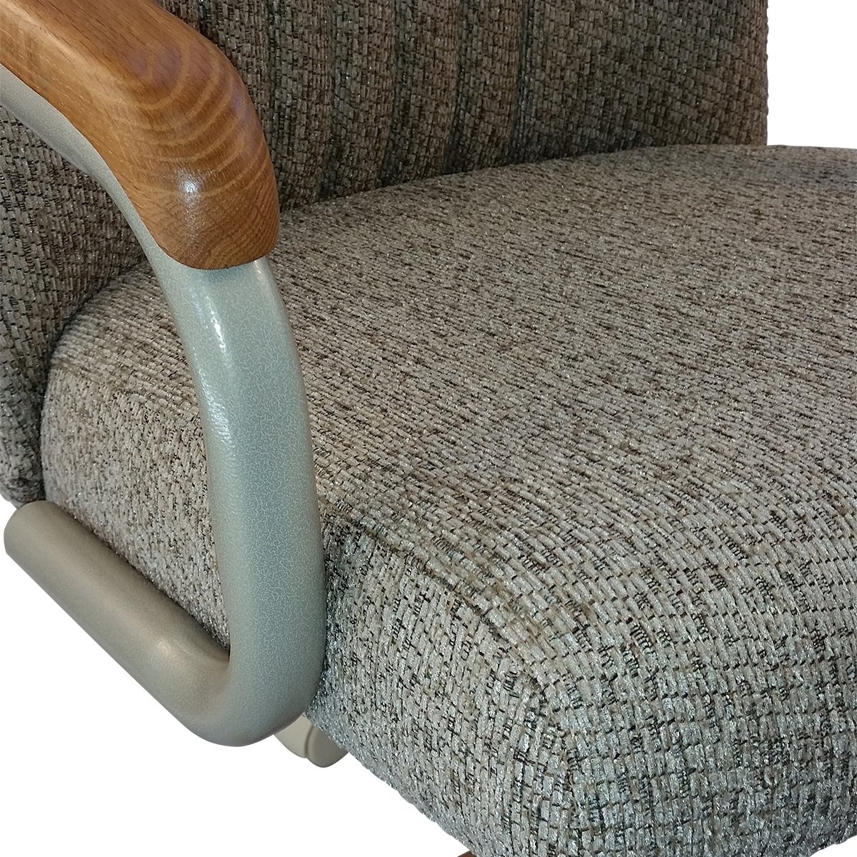 Britney Swivel Tilt Caster Dining Arm Chair - Wheat Tweed Fabric - Adjustable Office & Home Chair - Ergonomic Design for Dining Room, Study, or Conference Room (1 Chair)