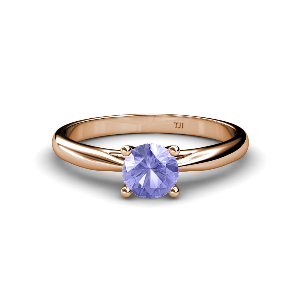 0.90 Carat Tanzanite Solitaire Engagement Ring in 14K Rose Gold - Perfect for Proposals, Anniversaries & Special Occasions