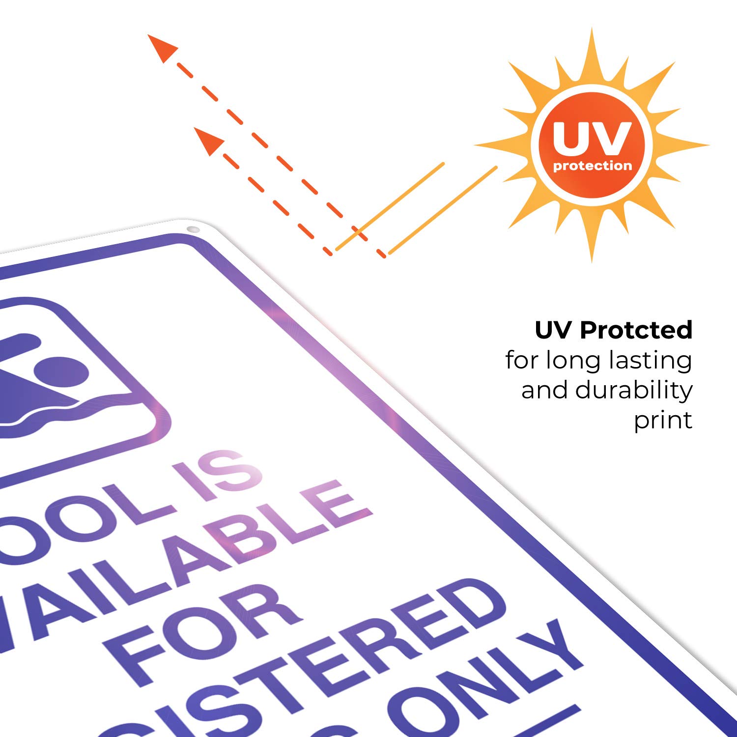 10x14 Inches Sigo Signs 'Registered Guests Only' Pool Sign, 55 mil Thick HDPS, Durable High Density Polystyrene, Made in USA – Perfect for Hotels, Resorts, and Private Pools
