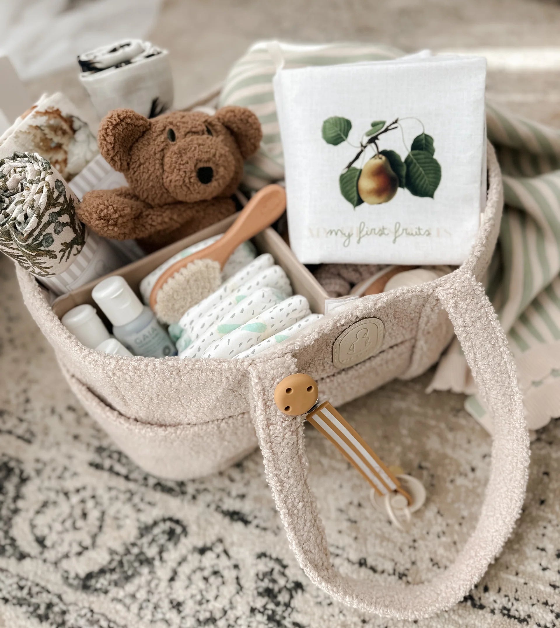 Pop Ya Tot Teddy Diaper Bag - Stylish & Spacious Baby Essentials Organizer for On-the-Go Parents | Perfect for Travel, Daycare & Shopping Trips
