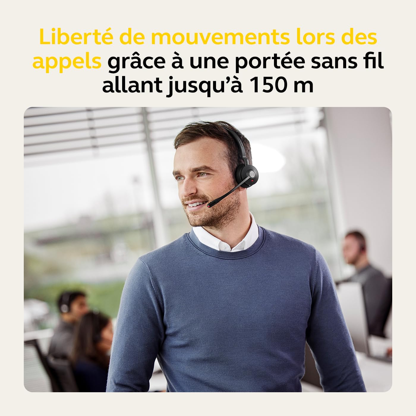 Jabra Engage 55 Wireless Stereo Headset with DECT Adapter - Noise Cancelling Microphone & Extended Range - UC Compatible for Google Meet/Zoom - Includes Charging Base (Black) - Perfect for Remote Work, Call Centers & Office Communication