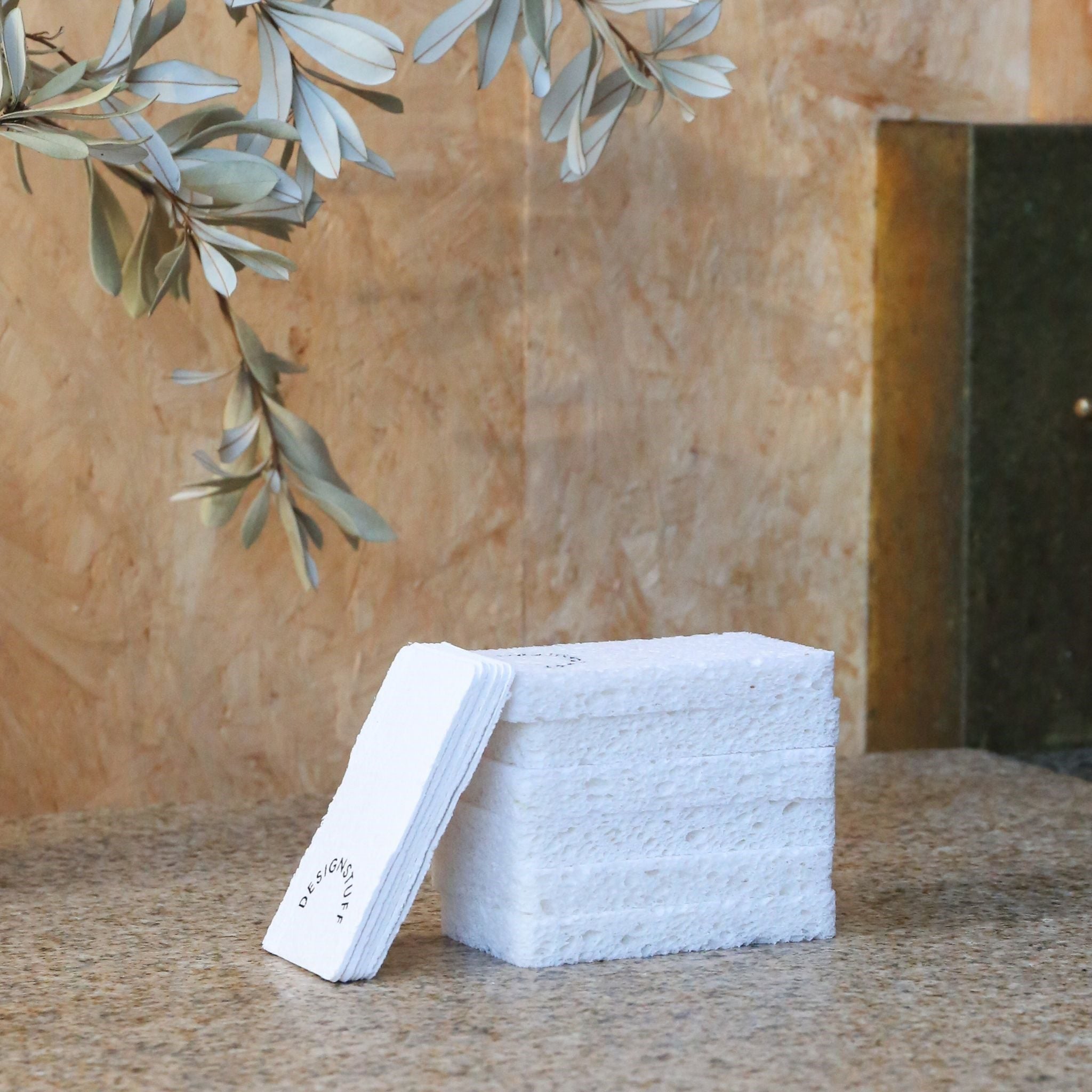 Premium Compressed Cellulose Sponge - 6 Pack White Cleaning Sponges for Kitchen, Bathroom & Household Use | Eco-Friendly, Absorbent & Durable