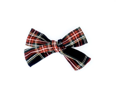 Elegant Classic Linen Hair Bow with Tartan Pattern - Perfect for Weddings, Parties & Special Occasions
