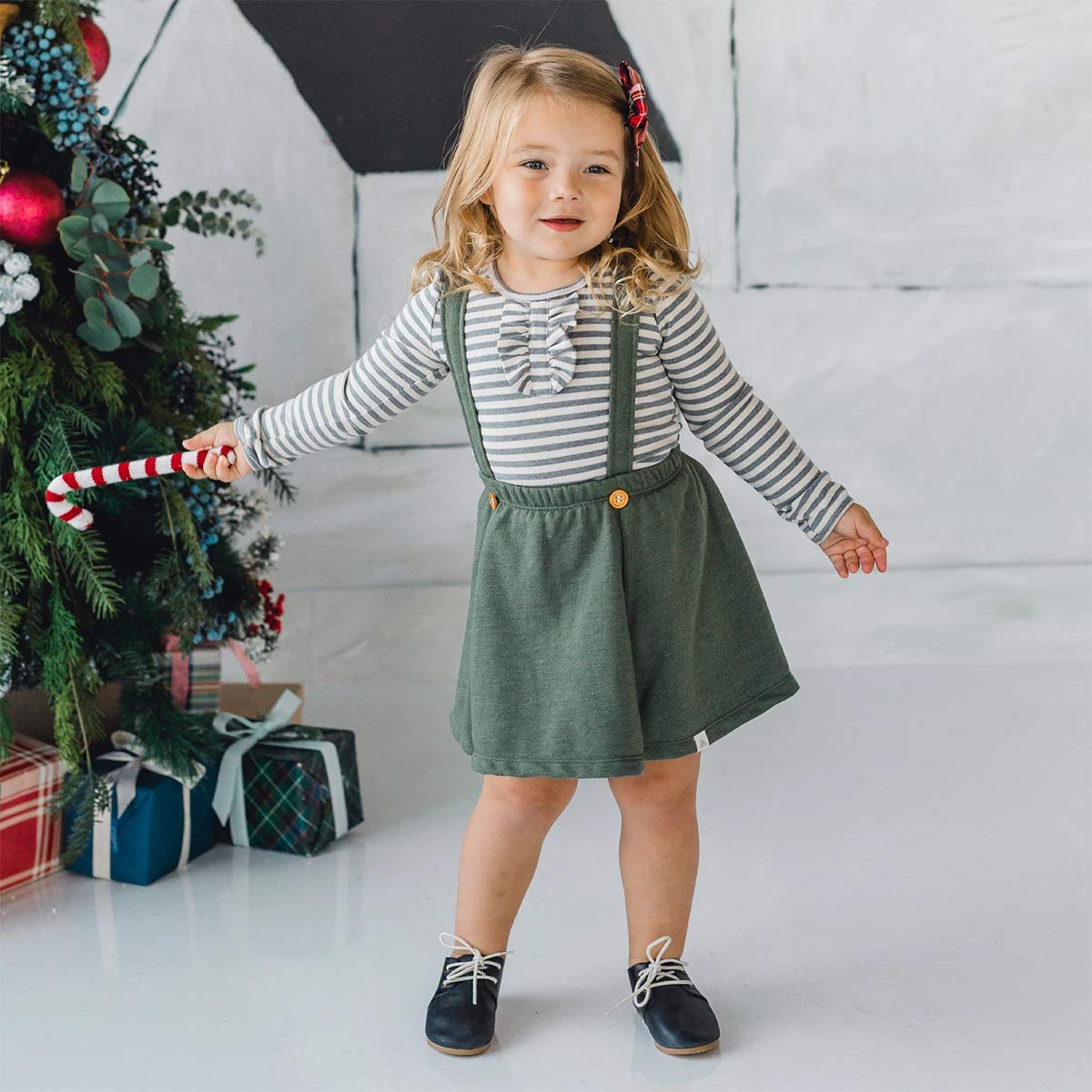 HEZIOWYUN Toddler Baby Girl Velvet Suspender Skirt Outfit - Soft Ruffle Strap Dress & Overall Set for Photoshoot, Birthday Party, Holiday Outfits