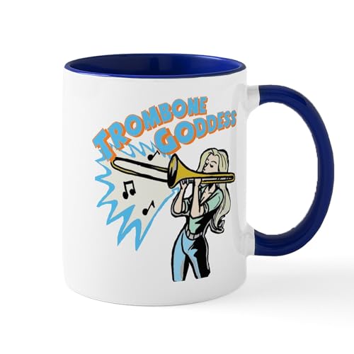 White/Navy Inside - Trombone Goddess Mug