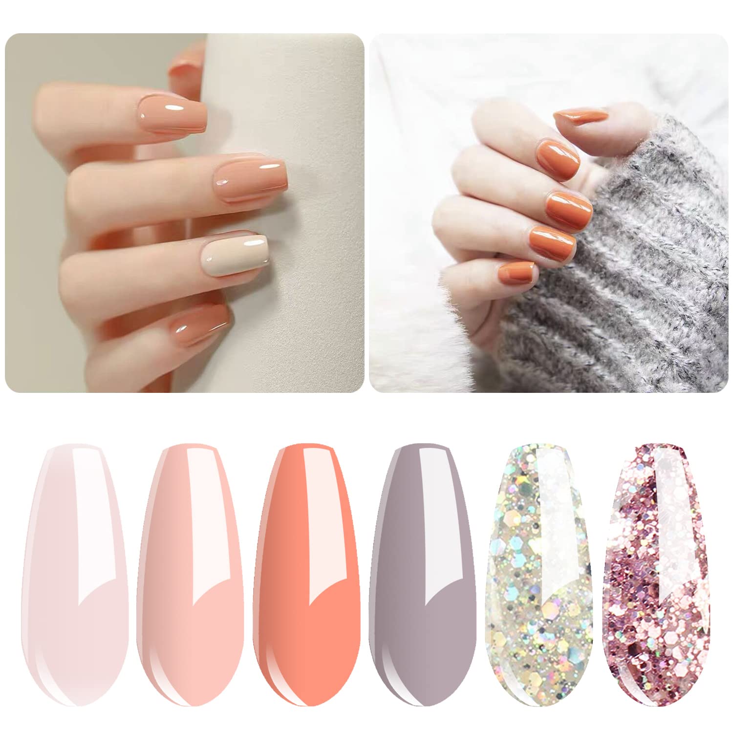 Vishine 40W UV LED Nail Lamp Gel Polish Kit with 6 Gel Colors, Base & Top Coat - Professional Nail Art Manicure Tools for Salon & Home Use