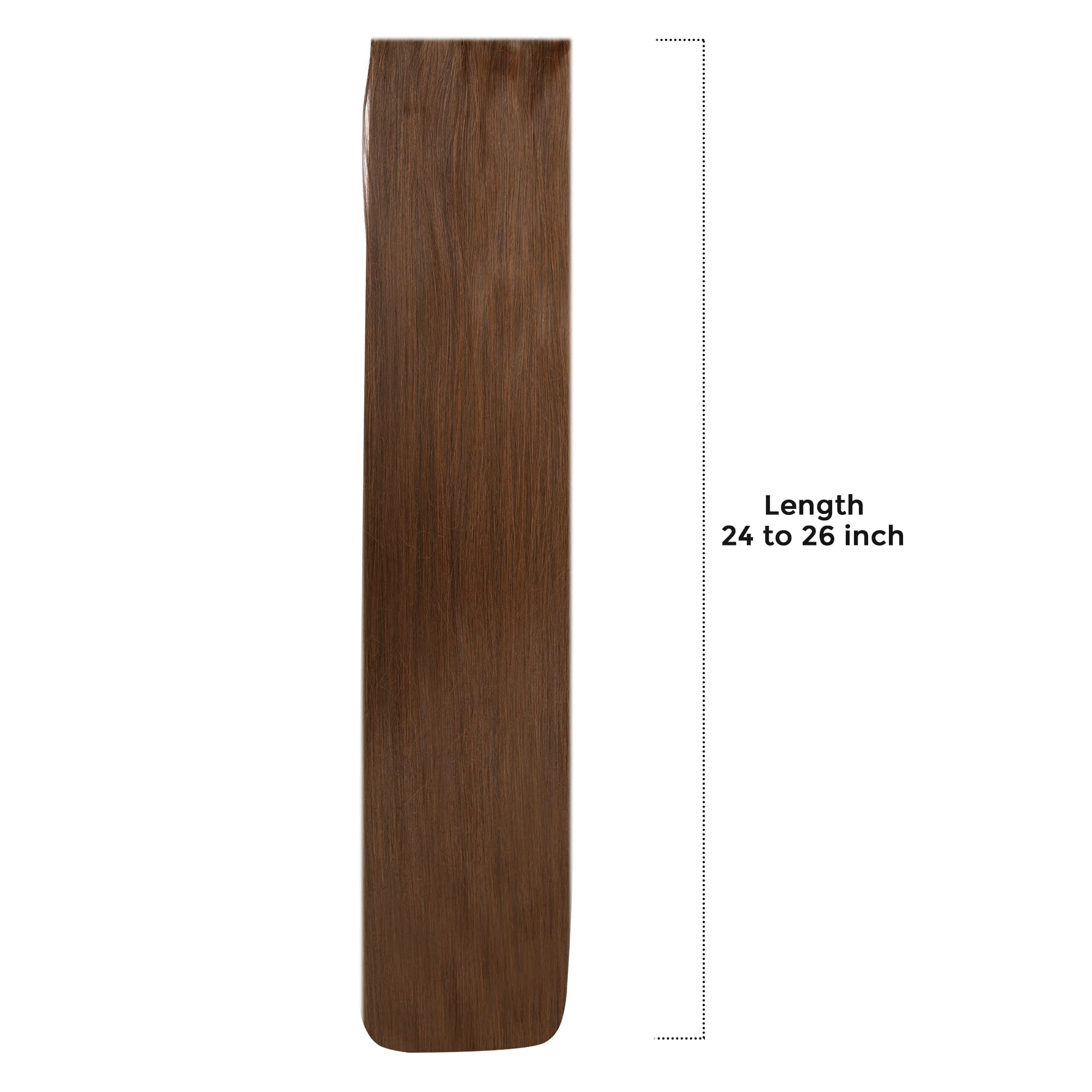 FLUSHIA 24 Inch Dark Brown Synthetic Hair Extensions with 5 Clips | Straight Synthetic Fiber Weft for Women & Girls | Perfect for Daily Wear, Parties & Cosplay (630 Brown)