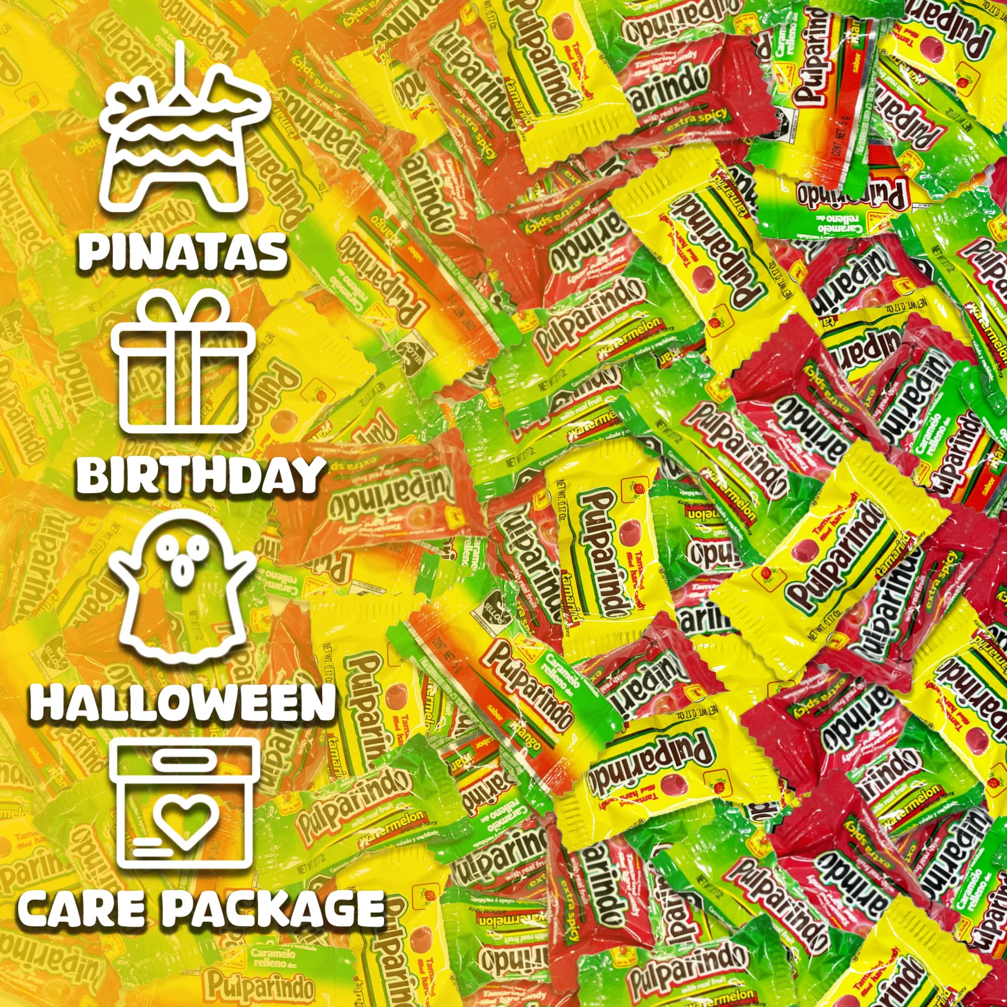 Mexican Hard Candy Variety Pack - 136 Count Bulk Assortment | Pulparindo, Dulces Mexicanos | Individually Wrapped Tamarind, Mango, Watermelon & Spicy Chamoy Flavors | Piñata Party Supplies, Office Snacks & Movie Treats