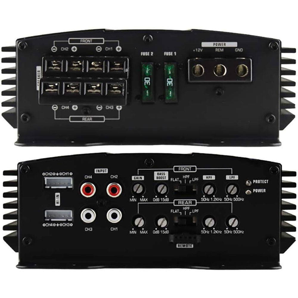 Audiopipe APMN4100D 4-Channel Mini Car Amplifier - 1000W MOSFET Power for Car Audio System | Perfect for Car Stereo, Subwoofer & Speaker Upgrades