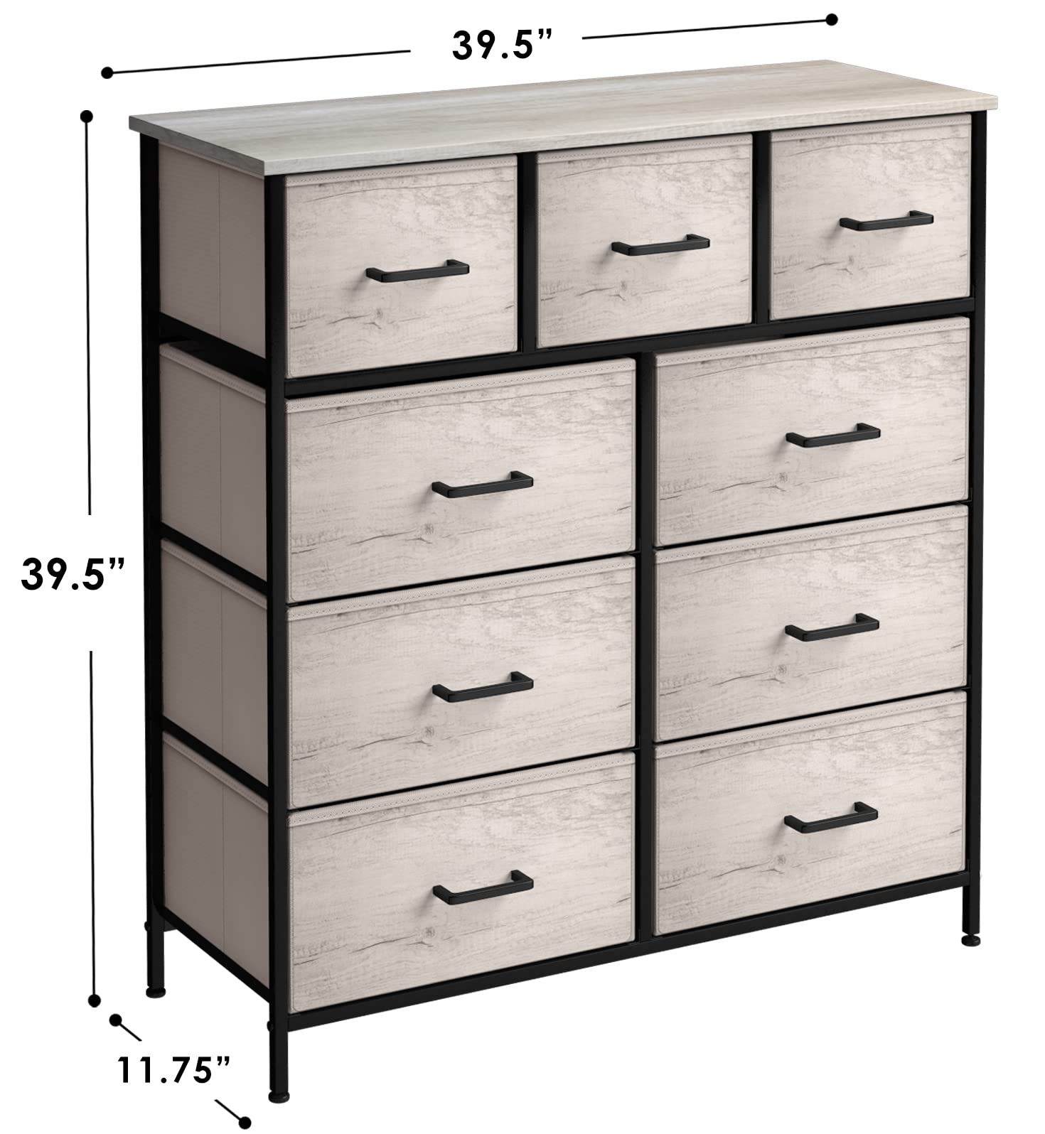 Sorbus 9-Drawer Dresser Organizer - Faux Wood Storage Chest for Clothes & Accessories - Bedroom, Closet, Dorm Room Furniture with Steel Frame & Wood Top - Perfect for Small Spaces, Apartment Living & Home Organization