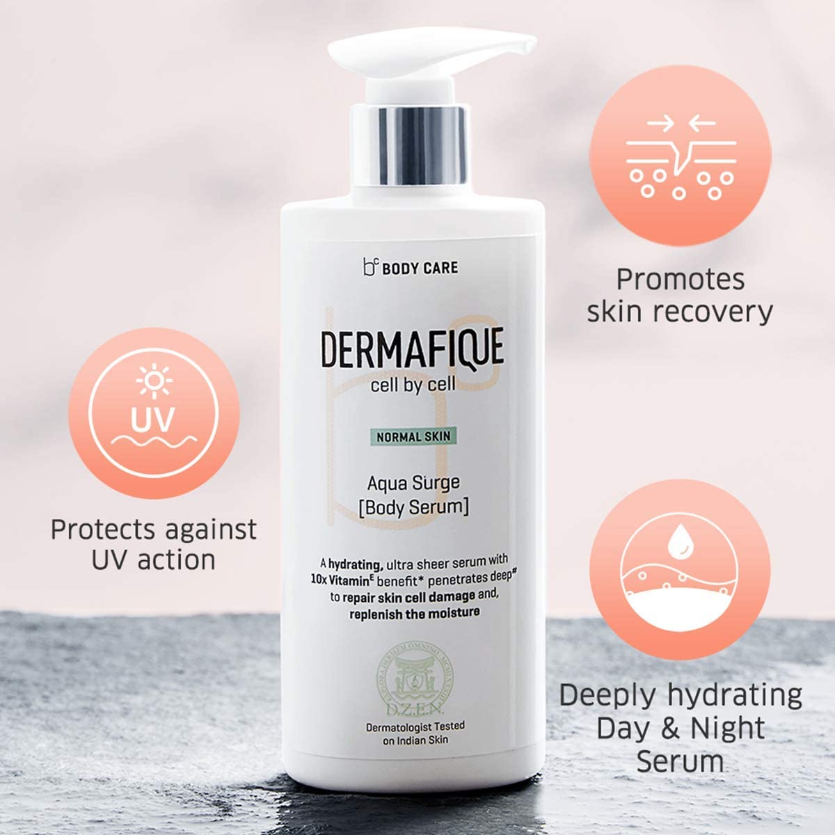 Derma_fique Aqua Surge Body Serum with Shea Butter - 10.14 fl oz Hydrating Body Lotion for Normal Skin | Moisturizing & Nourishing for Daily Skincare Routine
