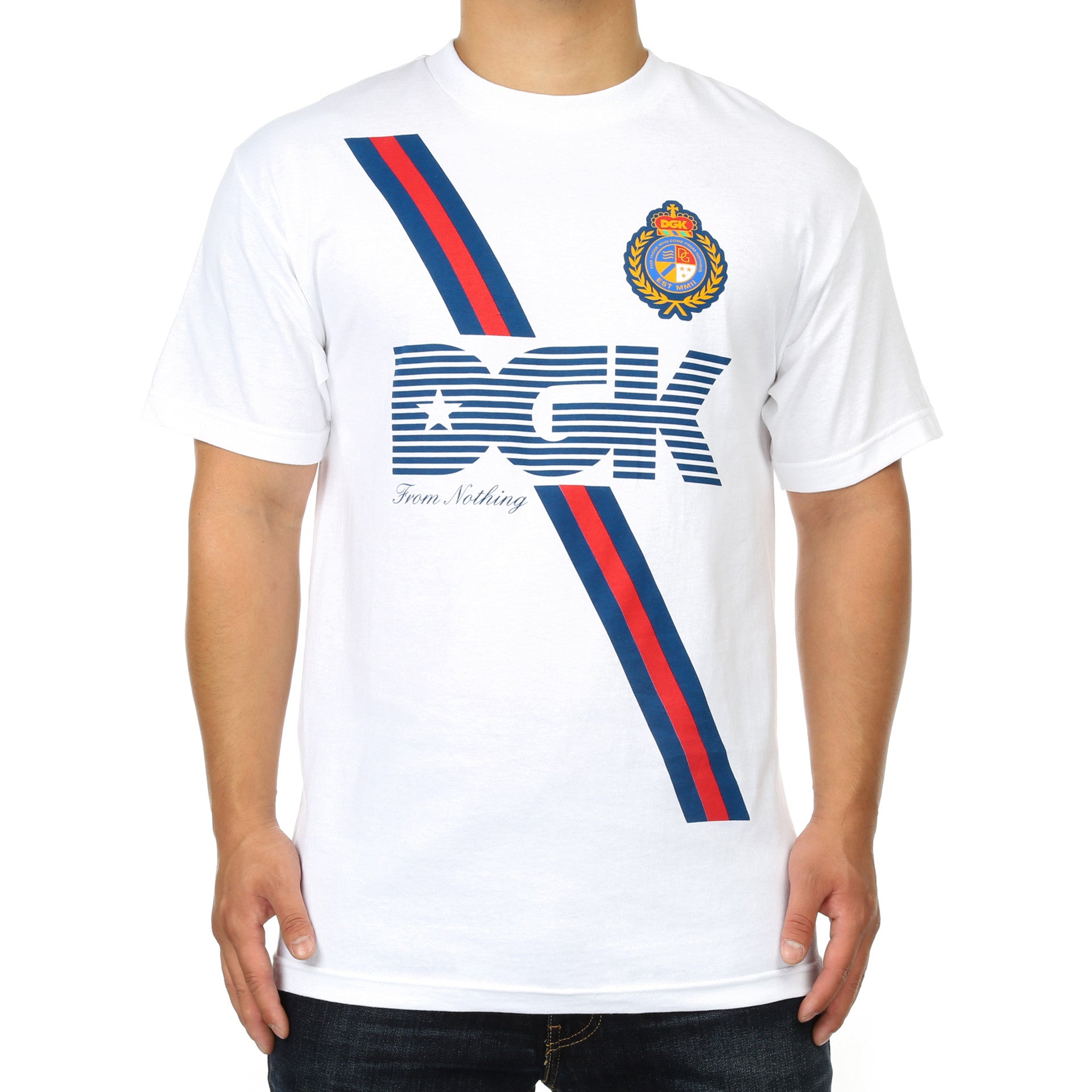 DGK Crest Graphic T-Shirt for Men - White Cotton Tee - Streetwear Fashion - Perfect for Casual Wear, Skateboarding & Urban Style